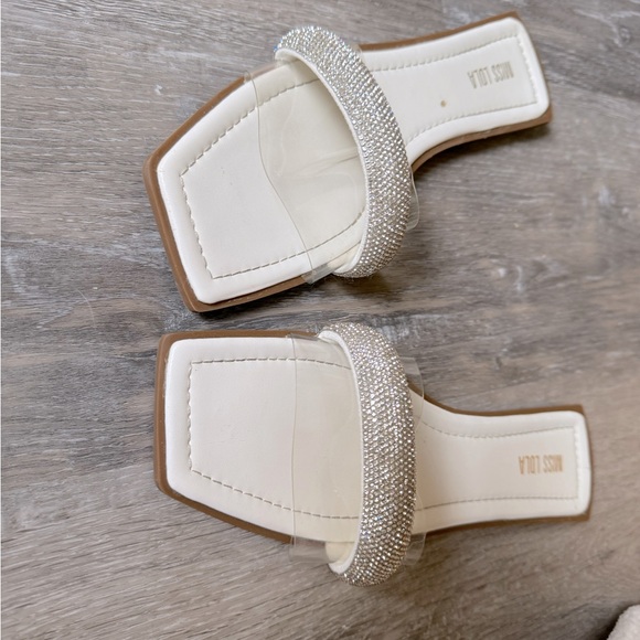 Rhinestone bling sandals slides bridal - Picture 4 of 9